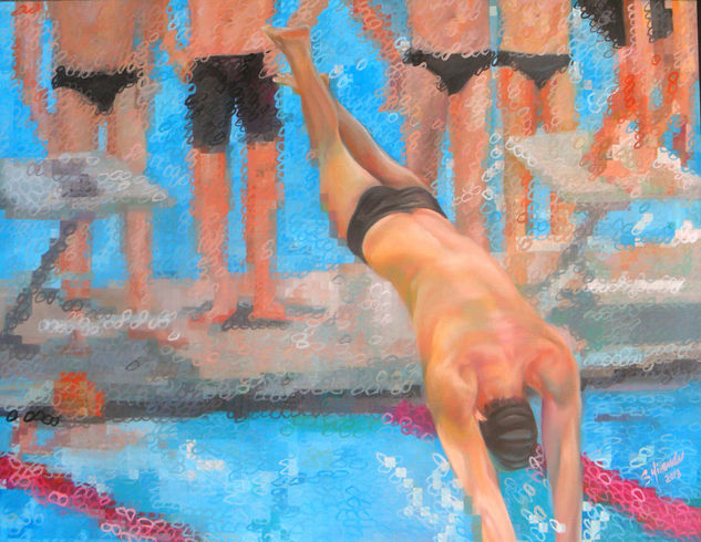 Nadadores Oil Canvas Sports