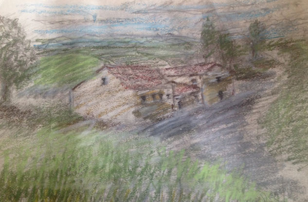 boceto paisaje asturias 2014 Técnica Mixta