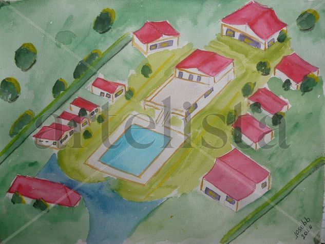 CASA DE CAMPO4 Watercolour Card Landscaping