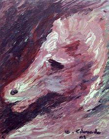 CABALLO ROSA Oil Panel Animals