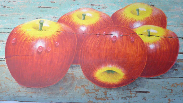 MANZANAS Óleo Tabla Bodegones