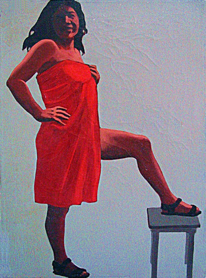 rojo vivo02 Óleo Lienzo Retrato