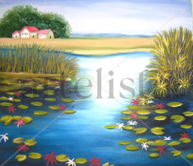 Cerca del lago ness Acrylic Canvas Landscaping