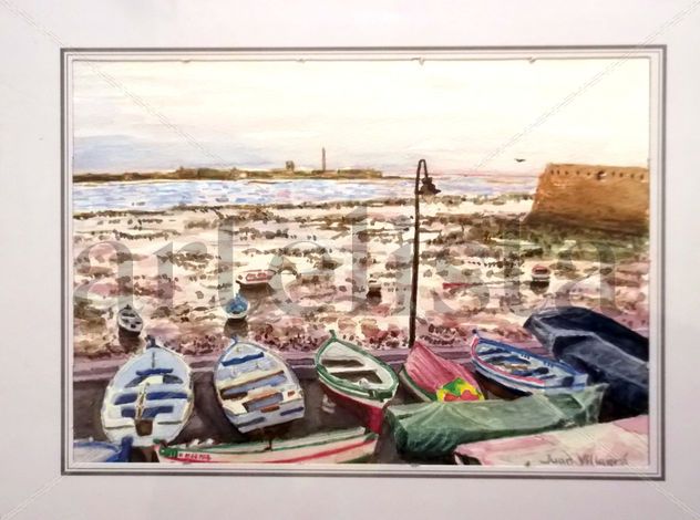 Barcas en La Caleta de Cádiz