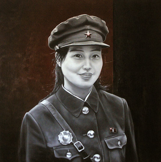 DA UNA OPORTUNIDAD A LA PAZ (NORTH KOREA) Oil Panel Figure Painting