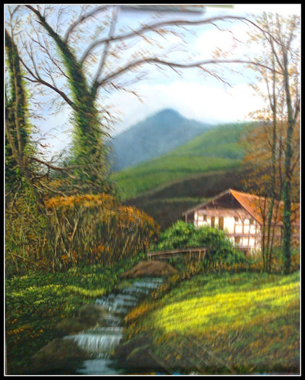 Paisaje gerundense Oil Canvas Landscaping