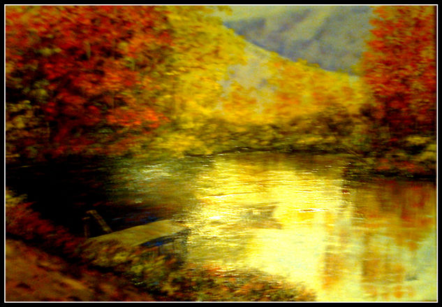 reflejos de otoño Óleo Lienzo Paisaje