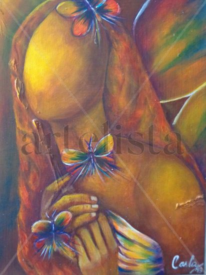 el hada mariposa Acrylic Canvas Figure Painting