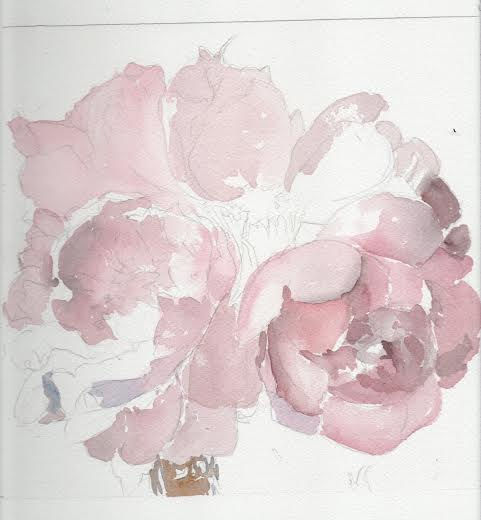 rosas Watercolour Paper Floral Painting