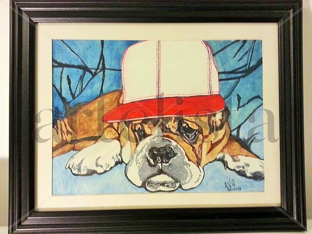 Perro con Gorra Ink Card Animals