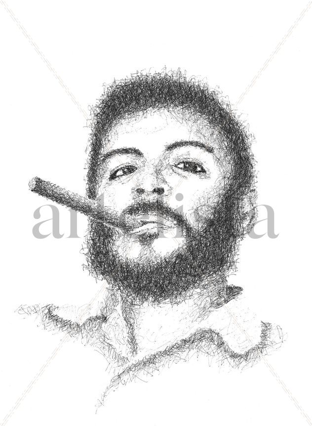 Garabatos ordenados, rostro barbudo