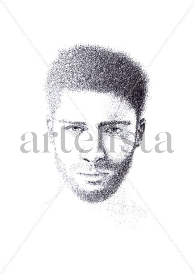Garabatos ordenados: rostro de hombre