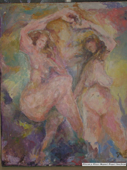 Alicia & Alice Óleo Lienzo Desnudos