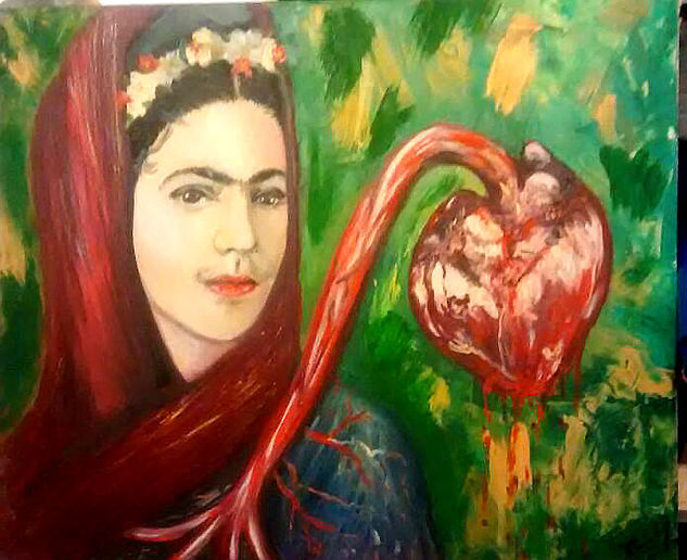 El Corazón de Frida Oil Canvas Portrait