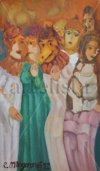 Cabezudos y otros semidisfrazados Oil Others Figure Painting