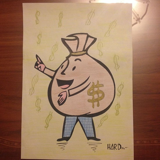 MONEYMAN EXPLAIN Mixed Media