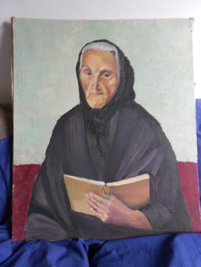 la abuela leyendo Oil Canvas Figure Painting