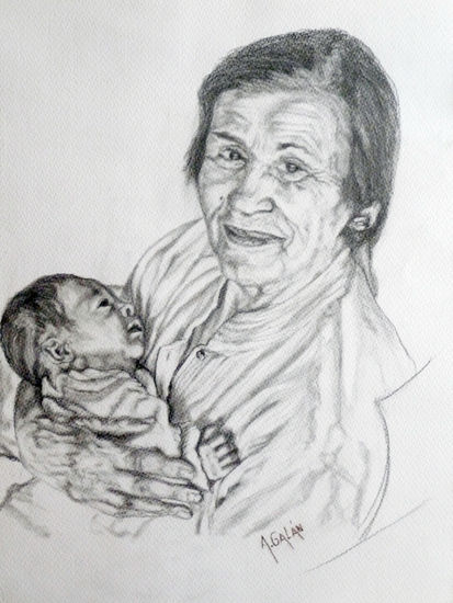 retrato maternal bisabuela Dña Catalina Pencil