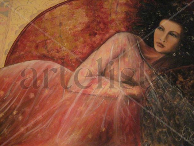 sentada en la chaise.longue