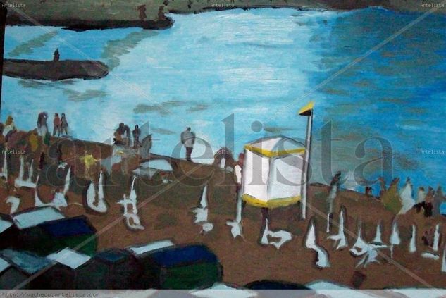 Atardecer en la playa Oil Others Marine Painting