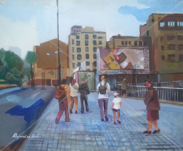 Alejandro Costa Beiro - Plaza Lesseps Acrylic Canvas Landscaping