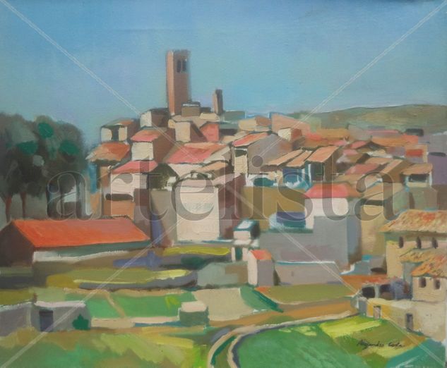 Alejandro Costa Beiro - Sta. Coloma de Queralt Oil Canvas Landscaping