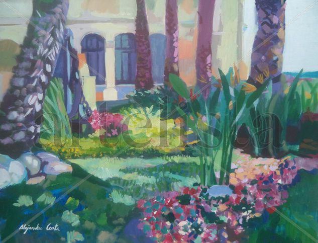 Alejandro Costa Beiro / Jardin. Acrylic Canvas Floral Painting