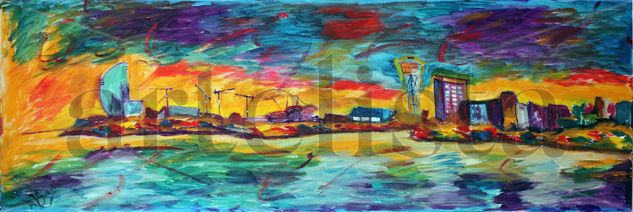 Litoral Barcelona Oil Canvas Marine Painting