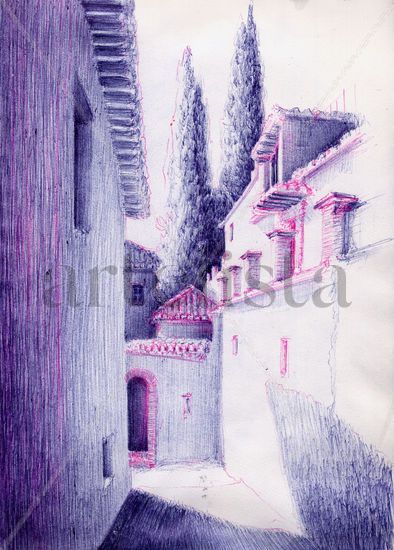 Cuesta del Aljibe del Trillo, Albayzín, Granada, España Ink