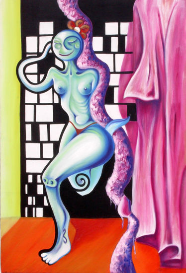 woman in the shower Oil Canvas Figure Painting