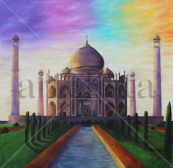 Taj Mahal Oil Canvas Landscaping