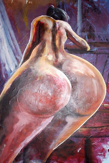 MODELANDO EN LA SILLA Oil Canvas Nude Paintings