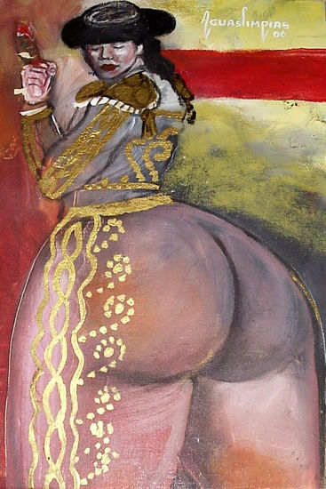 RABO Y OREJA Mixed media Others Nude Paintings