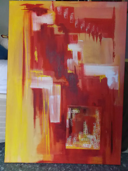 Red Urban Acrylic Canvas Others