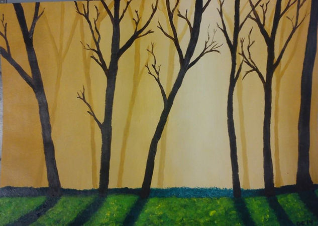 Bosque a contraluz V Acrylic Paper Landscaping