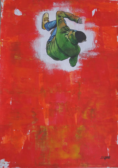 The Jump 4/6 Acrylic Card Figure Painting