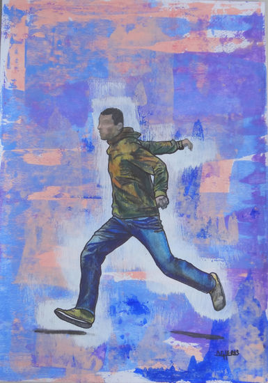 The Jump 2/6 Acrylic Card Figure Painting