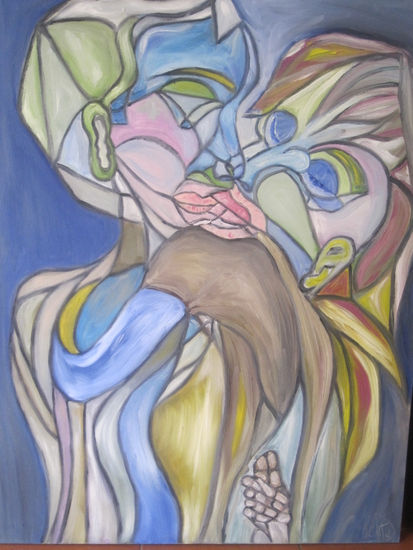 El beso Oil Canvas Figure Painting