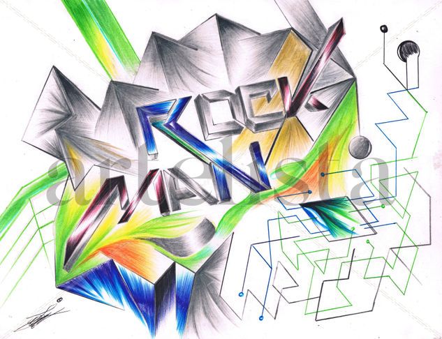 Rockman title Search & Destroy EP (Cubic 1st) Mixed Media