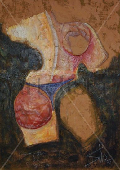 Femme D´Argile Mixed media Panel Nude Paintings