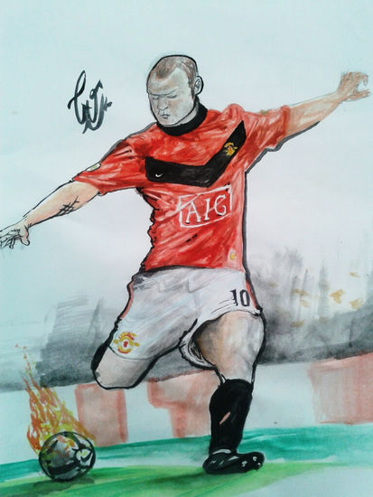 wayne rooney Watercolour Paper Sports