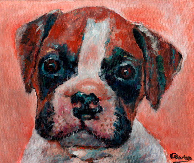 Boxer Acrylic Canvas Animals