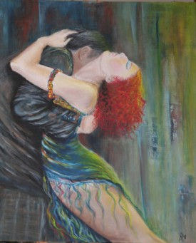 tango Acrylic Textile Figure Painting