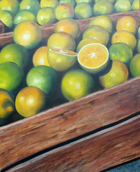 Los limones Oil Canvas Still Life Paintings