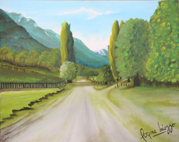 Camino de los siete Lagos Oil Canvas Landscaping