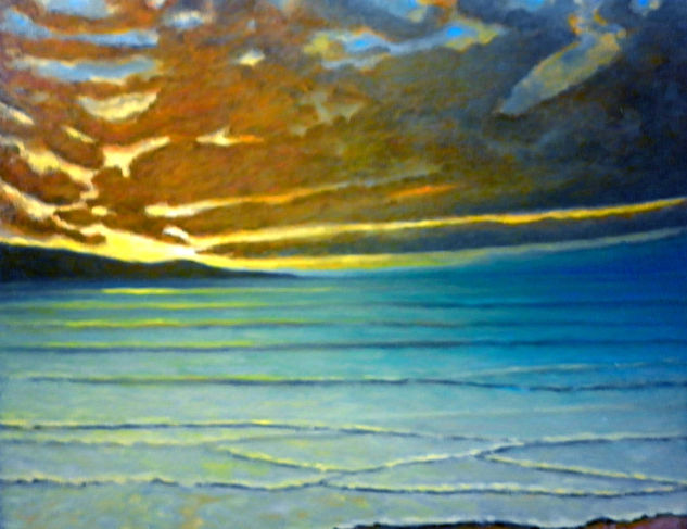 Atardecer 2 en Las Canteras Oil Canvas Marine Painting