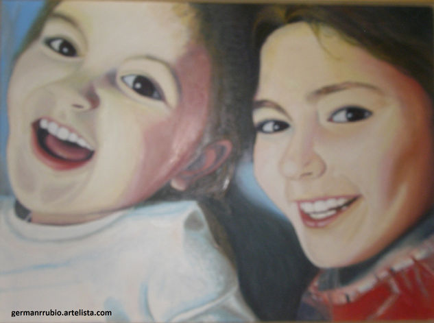 DOS ANGELES Oil Canvas Portrait