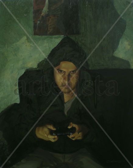 Mi última vida Oil Panel Portrait