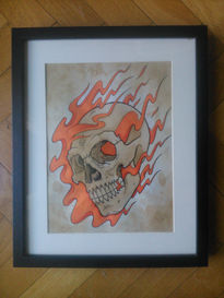 Skull on fire