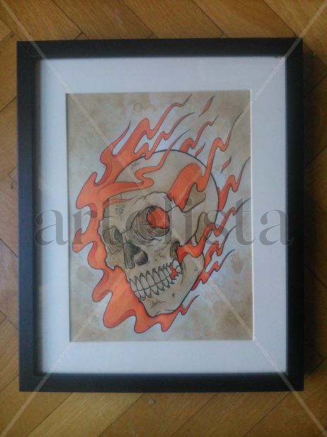 Skull on fire